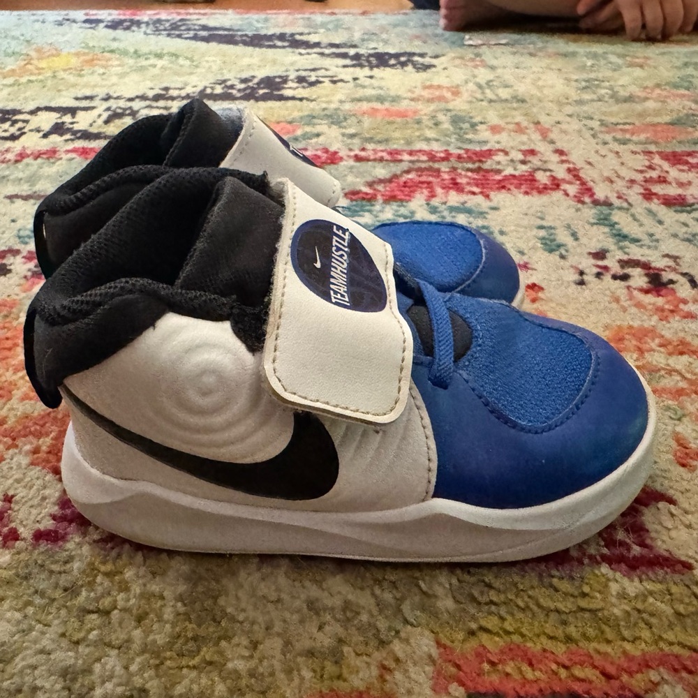 Nike Toddler Team Hustle Sneakers - Blue and White - Very gently used.